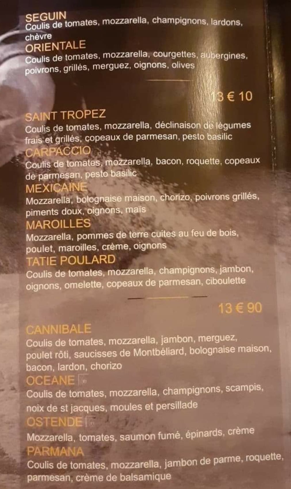 Pizza Duo Saint Amand Les Eaux Carte