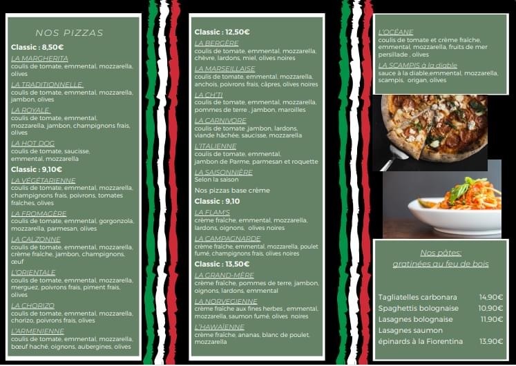 Pizza Duo Saint Amand Les Eaux Carte