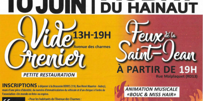 Feux de la Saint-Jean et concert à Aubry-Du-Hainaut