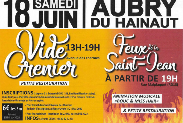 Brocante à Aubry-Du-Hainaut, le 18 juin