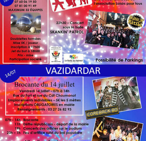 Concert et fête foraine pour le 14 juillet à Mortagne du Nord