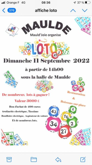 Loto Maulde le 11 septembre 2022