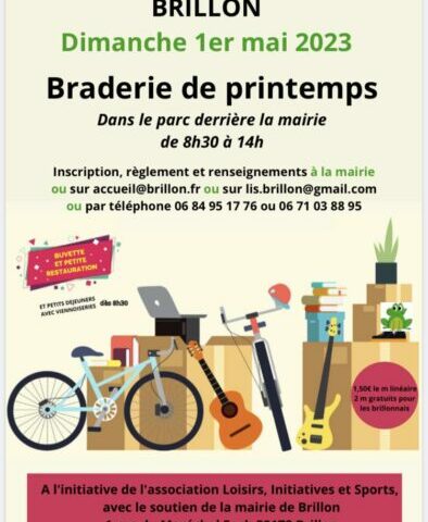 Braderie-Brocante à Brillon ,1er Mai 2024