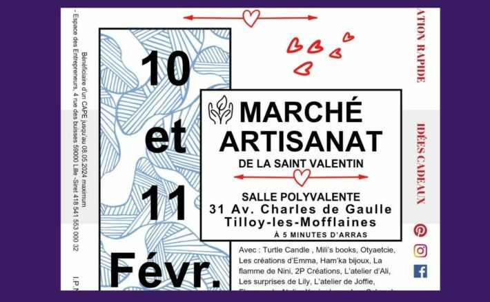 Marché Artisanal Saint-Valentin Tilloy-lès-Mofflaines